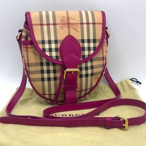 Authentic Burberry Nova Check Saddle Crossbody Bag
